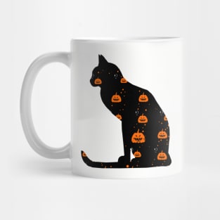 Halloween Black Cat With Pumpkin Mug